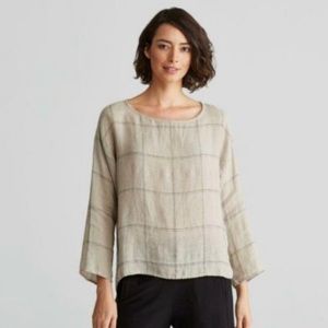 Eileen Fisher linen blend top, size XS